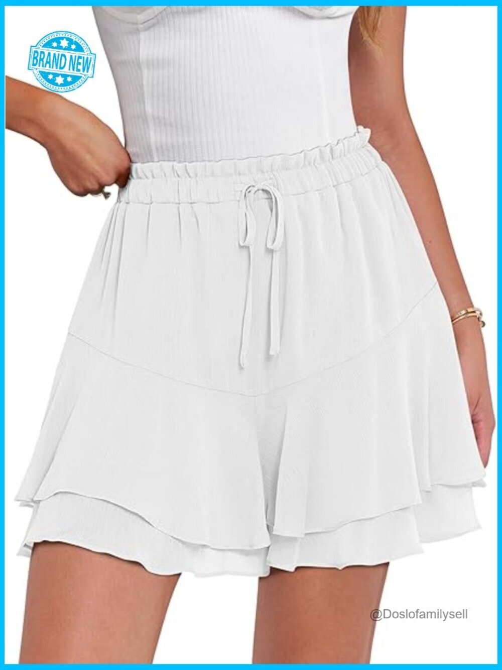 Boho Floral Ruffle Chiffon Skorts Casual Beach Mini Skirts Flowy Summer Shorts